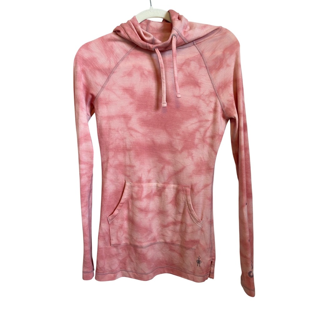 Smartwool Merino 250 Plant-Based Dye Hoodie Pink Tie Dye Base Layer Womens XS